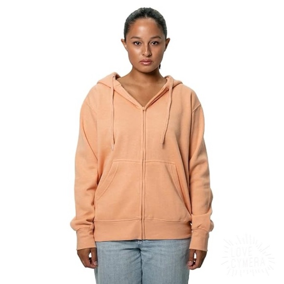 Cozy Peach Women's Zip-Up Hoodie - Picture 1 of 8